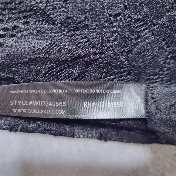 WIDOW Black Lace Gothic Grand Affair Maxi Dress Size M Sheer Romantic Goth Witch - Picture 11 of 13